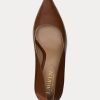Braune Ralph Lauren Lindella II Pumps aus brüniertem Leder für Damen