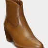 Braune Ralph Lauren Lucille Lederstiefel für Damen