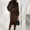 Braune Ralph Lauren Mychele Wollröcke mit Fischgrätenmuster für Damen