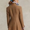Braune Ralph Lauren Pailletten-Herringbone-Jacken für Damen