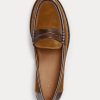 Braune Ralph Lauren Pennyloafer aus Wildleder mit Lederbesatz für Damen