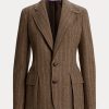 Braune Ralph Lauren Preston Fischgrätenjacken für Damen