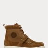 Braune Ralph Lauren Ranger Sneakers aus Nubukleder und Canvas für Herren