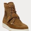 Braune Ralph Lauren Ranger Sneakers aus Nubukleder und Canvas für Herren