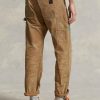 Braune Ralph Lauren Relaxed Fit Distressed Canvas-Hose für Herren