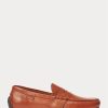 Braune Ralph Lauren Reynold Leder-Fahrer-Freizeitschuhe für Herren