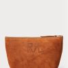Braune Ralph Lauren Roughout Wildleder-Tragetaschen für Herren