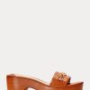 Braune Ralph Lauren Roxanne Sandalen aus Nappaleder für Damen