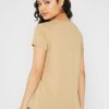 Braune Ralph Lauren Rundhals-Grafik-T-Shirts für Damen