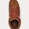 Braune Ralph Lauren Rylee High-Top-Sneakers aus Wildleder und Leder für Damen