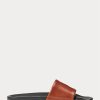 Braune Ralph Lauren Signature-Hausschuhe aus Ponyleder für Herren