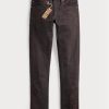 Braune Ralph Lauren Slim Narrow Fit Jeans mit schwarzem Resin Rinse für Herren