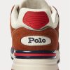 Braune Ralph Lauren Trackster 200 Wildleder- und Mesh-Sneakers für Herren