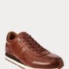Braune Ralph Lauren Train 85 Leder-Sneakers für Herren