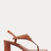 Braune Ralph Lauren Westcott II Sandalen aus getrommeltem Leder für Damen
