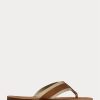 Braune Ralph Lauren Wildleder-Flip-Flops mit Ripsbandbesatz für Herren