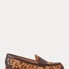 Braune Ralph Lauren Wynnie Loafer aus Haircalf mit Leopardenmuster für Damen