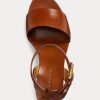 Braune Ralph Lauren Zadie Sandalen aus brüniertem Kalbsleder für Damen