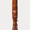 Braune Ralph Lauren Zoe Tall Stiefel aus Kalbsleder für Damen