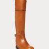 Braune Reitstiefel „Sallen“ aus Kalbsleder für Damen von Ralph Lauren