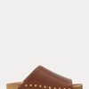 Braune Sandalen mit Nieten aus Kalbsleder von Ralph Lauren für Damen
