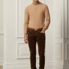 Braune Slim Fit Stretch-Samtjeans für Herren von Ralph Lauren