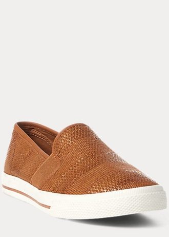 Braune Slip-On-Sneakers „Jinny“ von Ralph Lauren für Damen