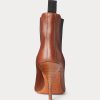 Braune Stiefel mit Kitten-Heel aus Vachetta-Kalbsleder für Damen von Ralph Lauren
