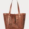 Braune Tragetaschen aus handgefertigtem Leder von Ralph Lauren für Damen