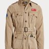 Braune Twill-Jacken mit Gürtel von Ralph Lauren für Herren