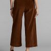 Braune, verkürzte Cordhose mit weitem Bein von Ralph Lauren für Damen
