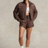 Braune wasserabweisende Steppjacken für Damen von Ralph Lauren