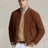 Braune Wildleder-Bomberjacken von Ralph Lauren für Herren