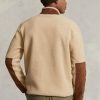 Braunes Ralph Lauren Hybrid-Pullover-Sweatshirt mit Viertelreißverschluss für Herren