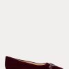 Burgunderrote Ballerinas aus Samt von Ralph Lauren für Damen in Lilah
