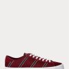 Burgunderrote Ralph Lauren Nelson Sneakers aus gestreifter Wolle und Baumwolle für Herren
