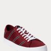 Burgunderrote Ralph Lauren Nelson Sneakers aus gestreifter Wolle und Baumwolle für Herren