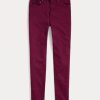 Burgunderrote Ralph Lauren Tompkins High-Rise Skinny Jeans für Damen