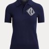 Creme / Marineblau Ralph Lauren Zweifarbige Baumwoll-Cardigans für Damen