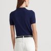 Creme / Marineblau Ralph Lauren Zweifarbige Baumwoll-Cardigans für Damen