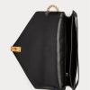 Creme/Schwarze Umhängetaschen aus Wildleder von Ralph Lauren für Damen mit Polo-ID-Umschlag