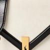 Creme/Schwarze Umhängetaschen aus Wildleder von Ralph Lauren für Damen mit Polo-ID-Umschlag