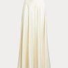Cremefarbene A-Linien-Röcke aus Satin von Ralph Lauren für Damen