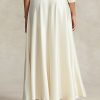 Cremefarbene A-Linien-Röcke aus Satin von Ralph Lauren für Damen