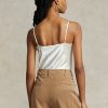 Cremefarbene Camisole-Oberteile aus Seide von Ralph Lauren für Damen