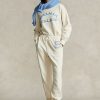 Cremefarbene Fleece-Jogginghose für Damen von Ralph Lauren aus der Spelman-Kollektion