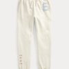 Cremefarbene Fleece-Jogginghose für Damen von Ralph Lauren aus der Spelman-Kollektion