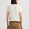 Cremefarbene Poloshirts aus Piqué mit Perlenwappen von Ralph Lauren für Damen