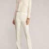 Cremefarbene Ralph Lauren Alandra Wollkrepphose für Damen