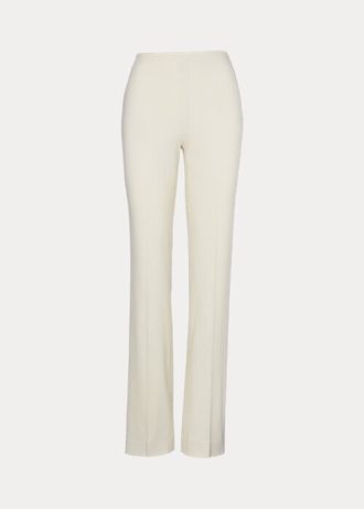 Cremefarbene Ralph Lauren Alandra Wollkrepphose für Damen